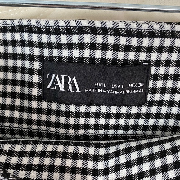 Zara Gingham Leggings Fitted Pants - Picture 7 of 12